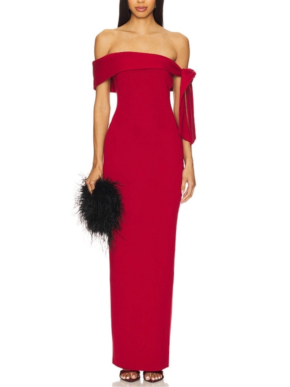 SNDYS Revolve Jaymes Off The Shoulder Maxi Dress Red Small New With Tags